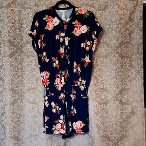 Matilda Jane Floral Romper Rayon Spandex Lightweight Comfortable Stretch-Small